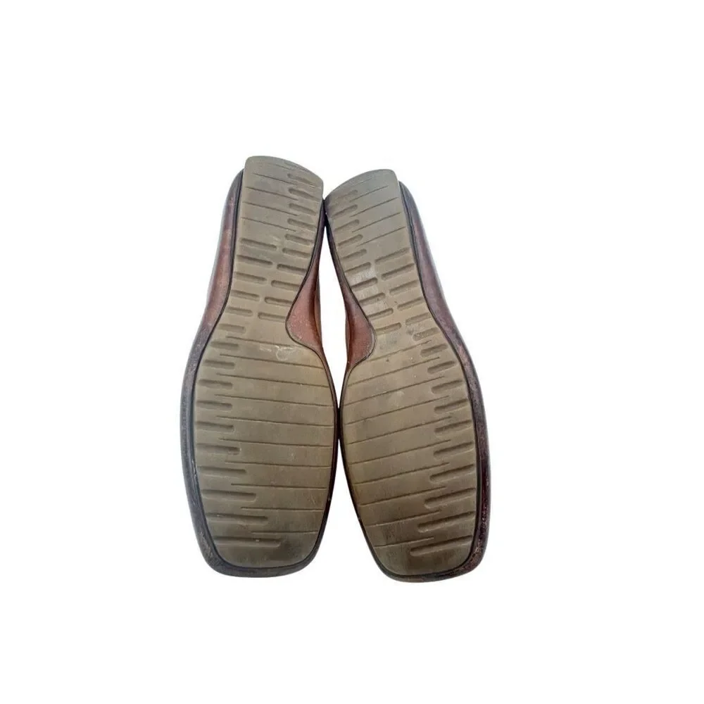 Calderone brown leather loafers made in Italy size 43 = 9 /10